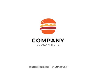 burger logo design vector template, flat design illustration