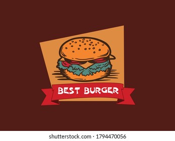 Burger logo design vector.modern logo,fast food logo,burger logo