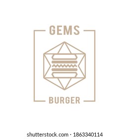 Burger logo with emblem gems ornaments