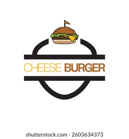 Burger logo emblem template, Burger Vector Illustration. Flat design icon for cafe and restaurant