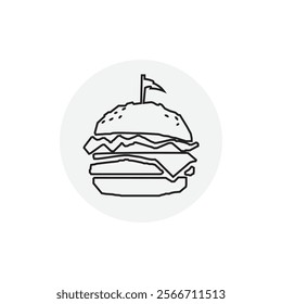 Burger logo emblem and vector illustration