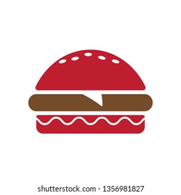 Burger logo. Fast food icon. Burger vector silhouette 