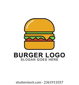 Burger Logo, Fast food, Logo illustration, emblem, label, Burger vintage logo design, business burger logo design