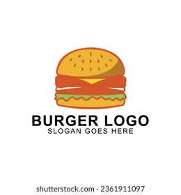 Burger Logo, Fast food, Logo illustration, emblem, label, Burger vintage logo design, business burger logo design