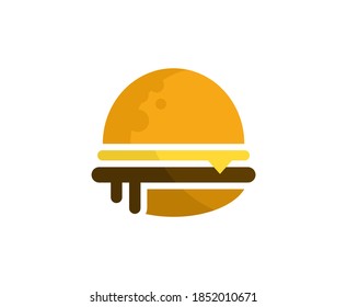 Icono del vector de comida rápida del logo de la hamburguesa 