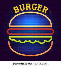 Burger logo. Flat illustration of burger vector logo for web