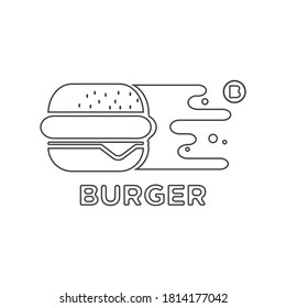 Burger logo. it's good for hamburger restaurant emblem. Linear flat logo.