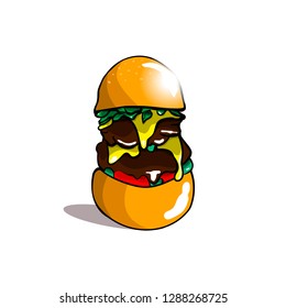 Burger logo in graffiti style