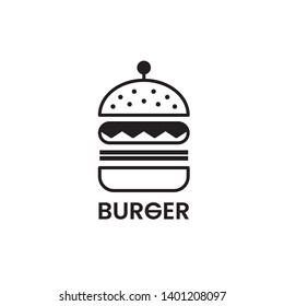 Burger logo hamburger on the black and white background