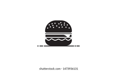 Burger logo icon flat design vector silhouette