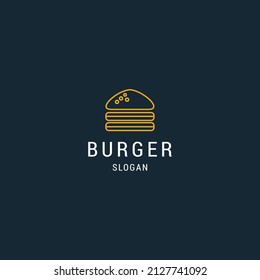 Burger logo icon flat design template 