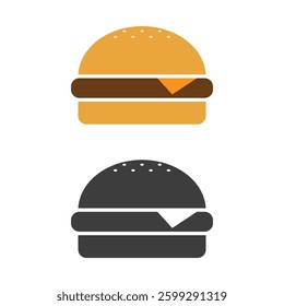 Burger logo icon sign Fast food set Hamburger cheeseburger emblem Abstract simple design style Fashion print for clothes greeting invitation card app online menu flyer banner poster cover book ad