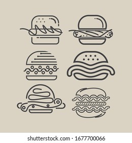 Burger logo and icon vector template. Food vector template.