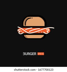 Burger logo and icon vector template. Food vector template.