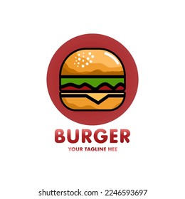 Burger Logo, illustration Fast food logo, emblem, label. Burger Vintage Design - business burger