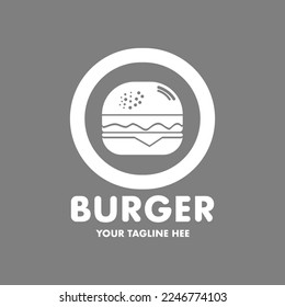 Burger Logo, illustration Fast food logo, emblem, label. Burger Vintage Design - business burger
