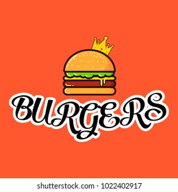 Burger logo on orange background