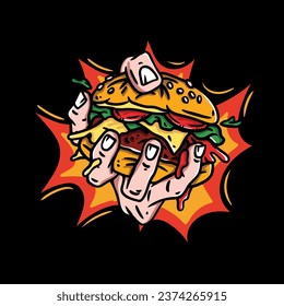 burger logo restaurant food badge