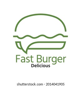 Burger-Logo mit einfachen und festen Linien, ideal für Fast-Food-Unternehmen
