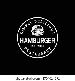 Burger logo stamp vintage retro hipster sticker design vector