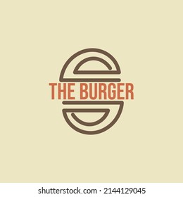 The burger logo template for fast food business. Burger logo template inspiration in vintage line art style. Vector illustration