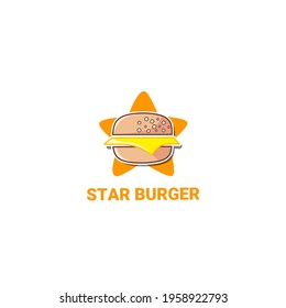 burger logo template with star element