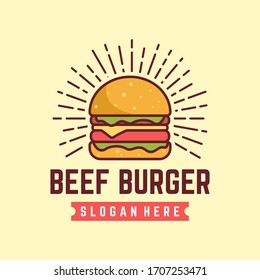 burger logo template, Suitable for restaurant and cafe logo