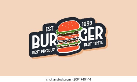 Burger Logo Template Vector. Fast Food Logo Design Concept.