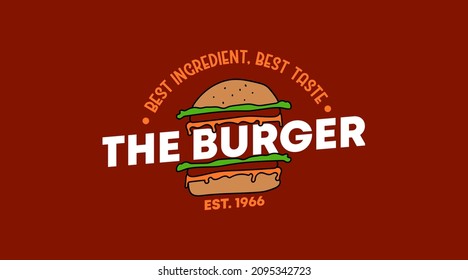 Burger Logo Template Vector. Fast Food Logo Design Concept.