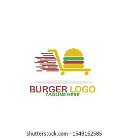 Burger Logo Template. Vector Illustration. Flat, Simple, Modern Style Design.