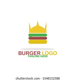 Burger Logo Template. Vector Illustration. Flat, Simple, Modern Style Design.
