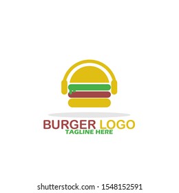 Burger Logo Template. Vector Illustration. Flat, Simple, Modern Style Design.