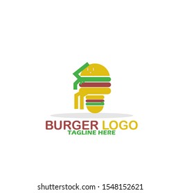Burger Logo Template. Vector Illustration. Flat, Simple, Modern Style Design.