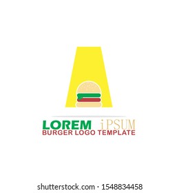Burger Logo Template. Vector Illustration. Flat, Simple, Modern Style Design.