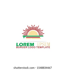 Burger Logo Template. Vector Illustration. Flat, Simple, Modern Style Design.