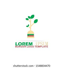 Burger Logo Template. Vector Illustration. Flat, Simple, Modern Style Design.