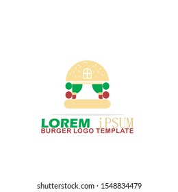 Burger Logo Template. Vector Illustration. Flat, Simple, Modern Style Design.