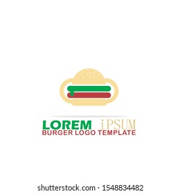 Burger Logo Template. Vector Illustration. Flat, Simple, Modern Style Design.