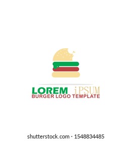 Burger Logo Template. Vector Illustration. Flat, Simple, Modern Style Design.