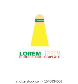 Burger Logo Template. Vector Illustration. Flat, Simple, Modern Style Design.