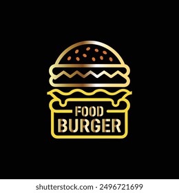 Burger logo template. Vector illustration of fast food restaurant icon.