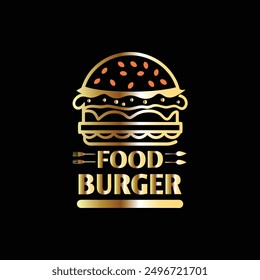 Burger logo template. Vector illustration of fast food restaurant icon.
