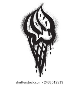 Burger logo in urban graffiti style with black spray paint. vector illustration.