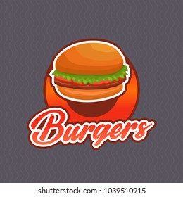 Burger Logo Vector with Badge Design. Fast Food Restaurant Logo. EPS 10