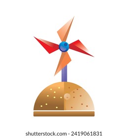 burger logo vector design with a propeller on top, suitable for a roto restaurant or burger restaurant logo