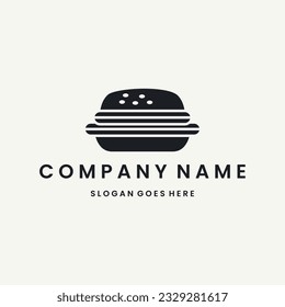 Burger Logo vector design template black logo and white background