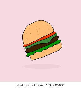 Burger logo. Vector flat illustration.