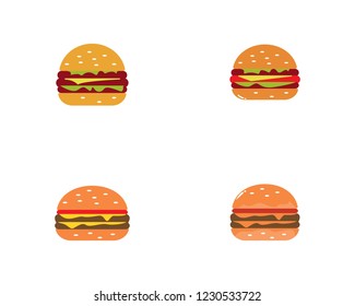 Burger logo vector icon illustration design