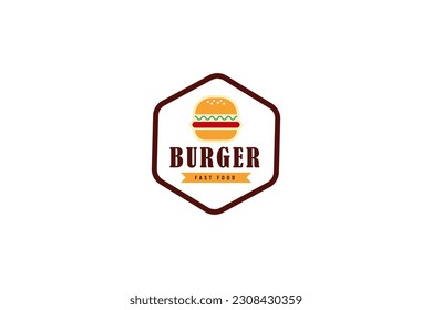 ilustración de icono del vector del logotipo de la hamburguesa