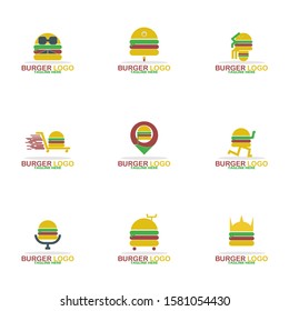 Burger Logo. Vector Illusration. Simple, flat, and modern logo symbol. Set 9 Logo Design.